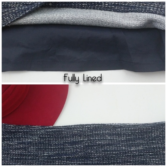 Banana 🍌 Republic |Navy White Italian Tweed Skirt - Picture 8 of 8